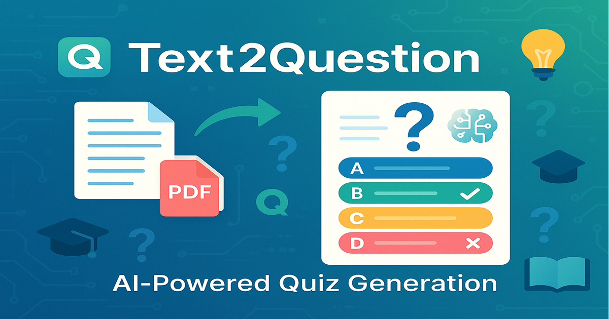 Questions In Text Text2Question - Generate Quiz Exams from Text or PDFs